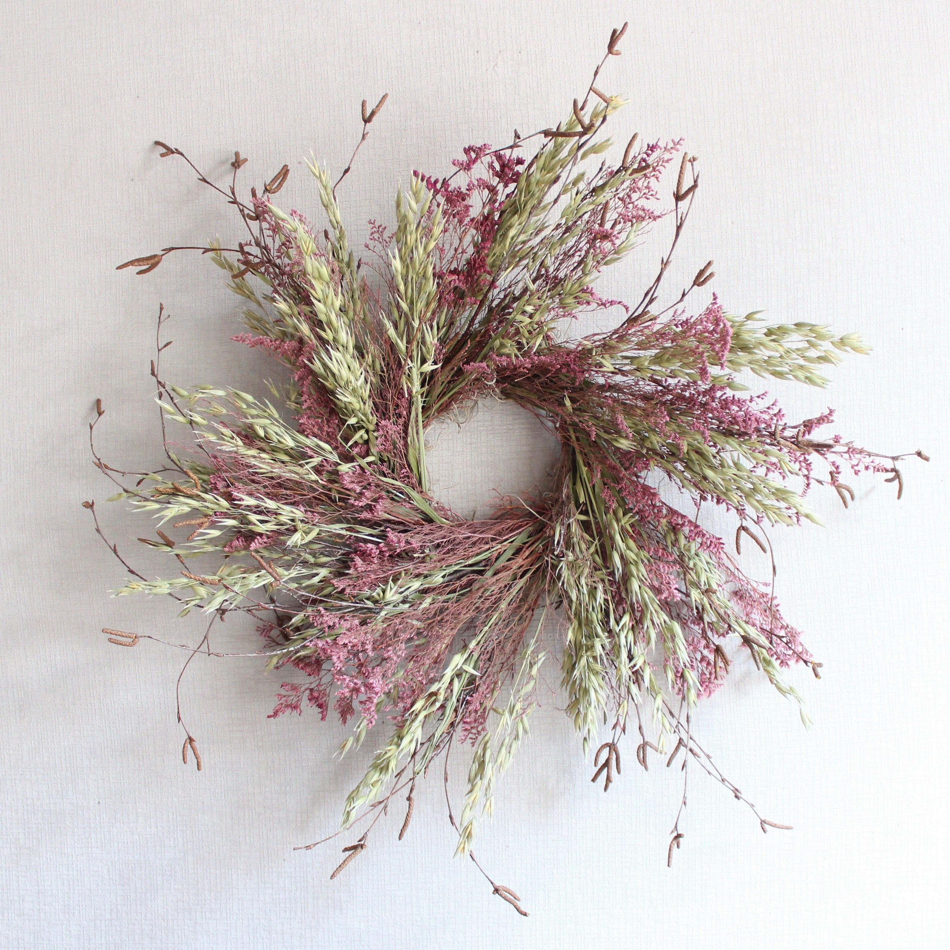Preserved Floral Wreath with preserved foliage (Caspia/Limonium)