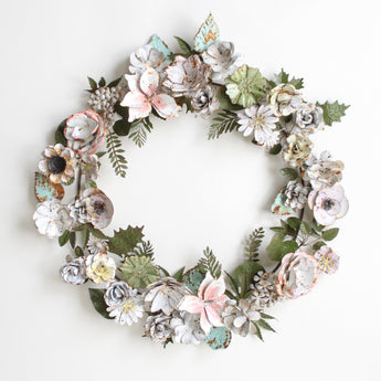 French Wire Floral Wreath 20"