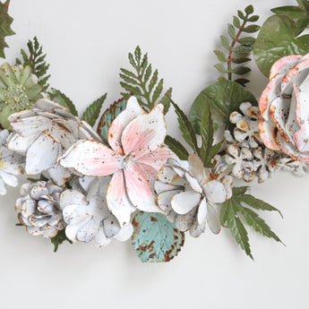 French Wire Floral Wreath 20"