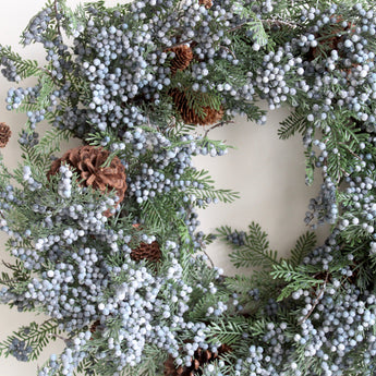 Faux Cedar and Juniper Berry Wreath 26"