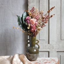 Load image into Gallery viewer, Olive Green Stoneware Vase with Handles
