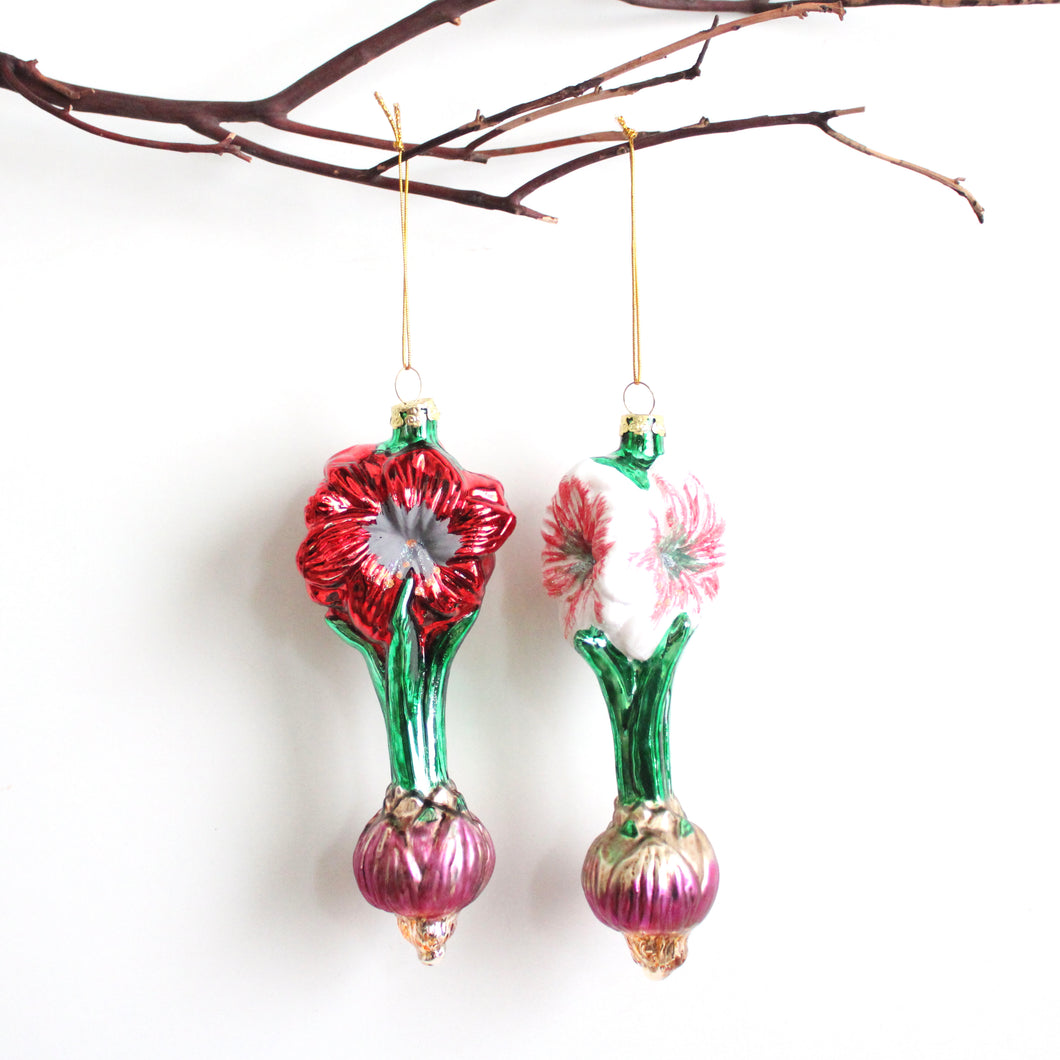 Ornament - Glass Amaryllis
