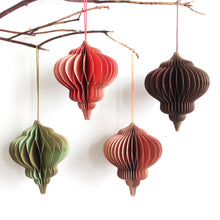 Load image into Gallery viewer, Ornament - Hanging Paper Honeycomb with Gold Edges 4&quot;
