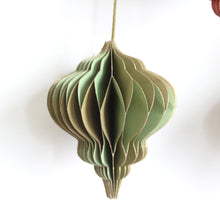 Load image into Gallery viewer, Ornament - Hanging Paper Honeycomb with Gold Edges 4&quot;
