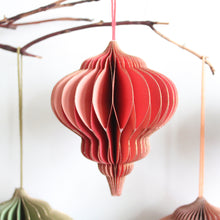 Load image into Gallery viewer, Ornament - Hanging Paper Honeycomb with Gold Edges 4&quot;
