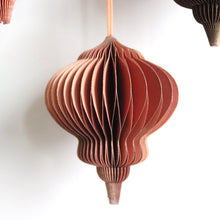 Load image into Gallery viewer, Ornament - Hanging Paper Honeycomb with Gold Edges 4&quot;
