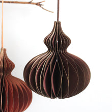 Load image into Gallery viewer, Ornament - Hanging Paper Honeycomb with Gold Edges 4&quot;
