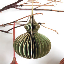 Load image into Gallery viewer, Ornament - Hanging Paper Honeycomb with Gold Edges 4&quot;

