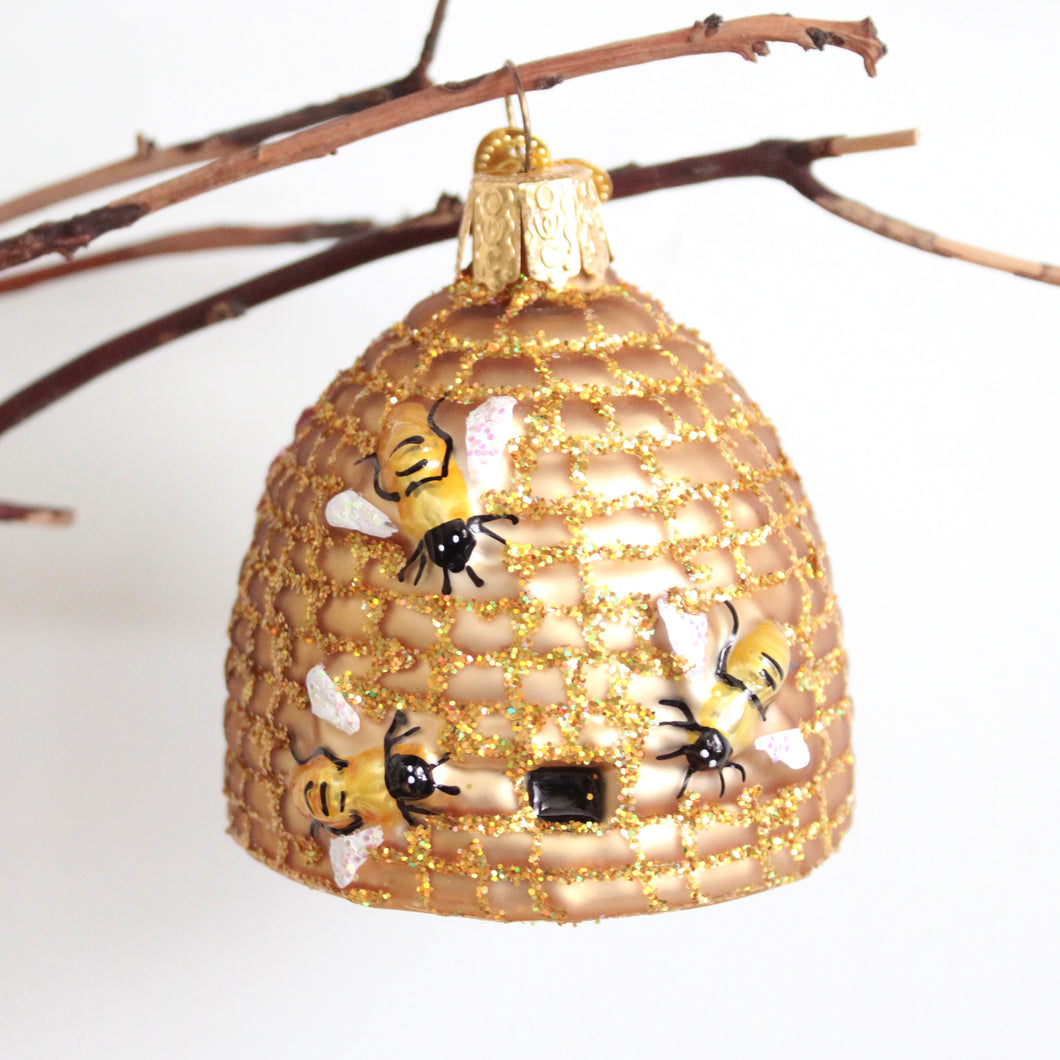 Ornament - Glass Bee Skep