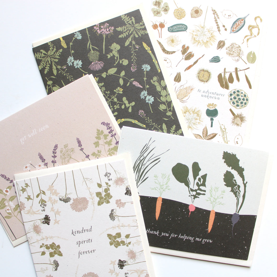Greeting Card-Ferns-Flowers-Veggies
