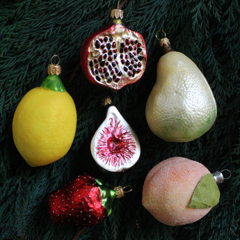 Hand-Blown Polish Glass Fruit Ornament