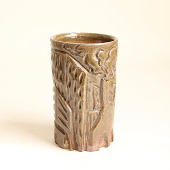 Carved City Vase