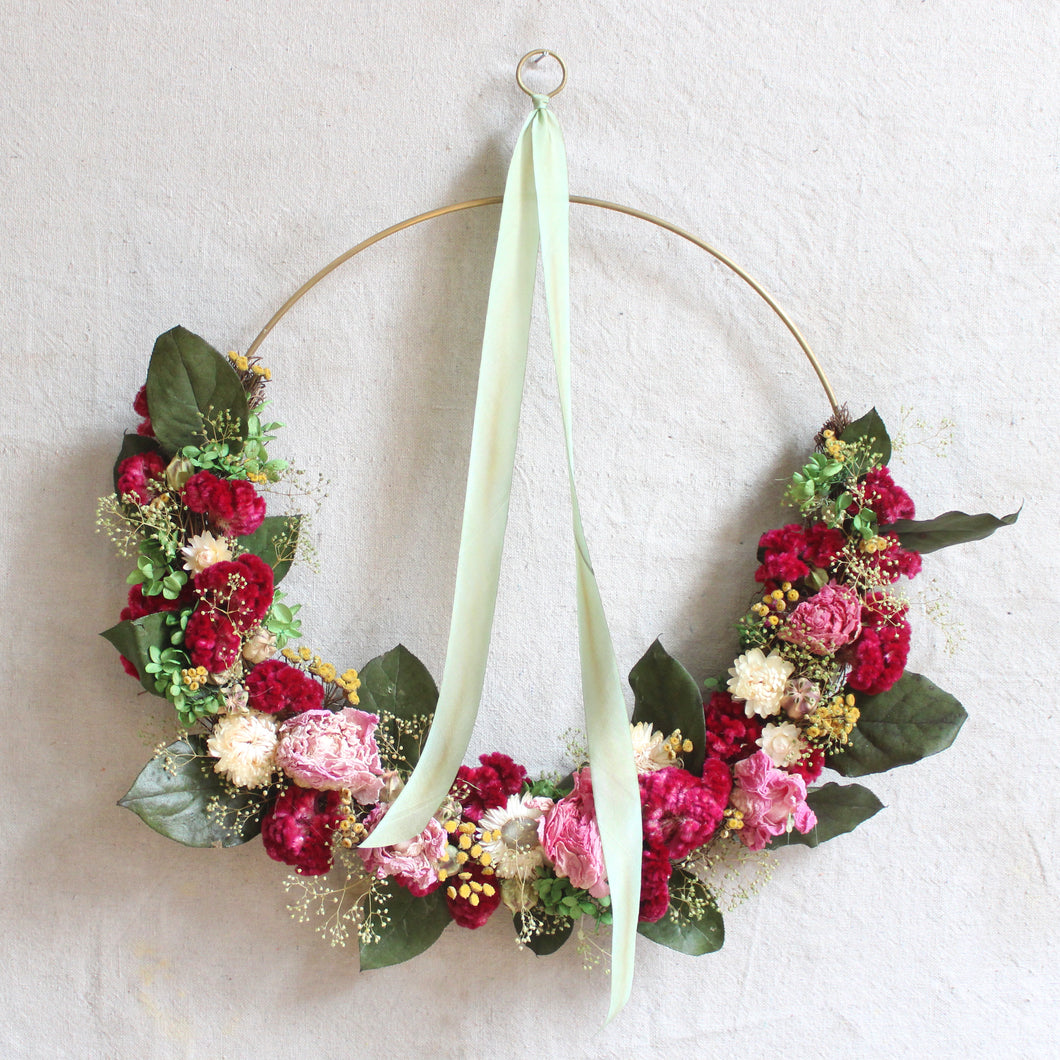 Gathered Garden Hoop Wreath 16