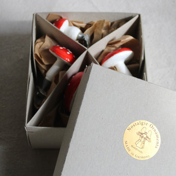 Ornament - Red Toadstool Mushrooms (Set of 4)