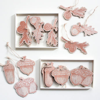 Ornament - Wooden Acorn & Pinecone