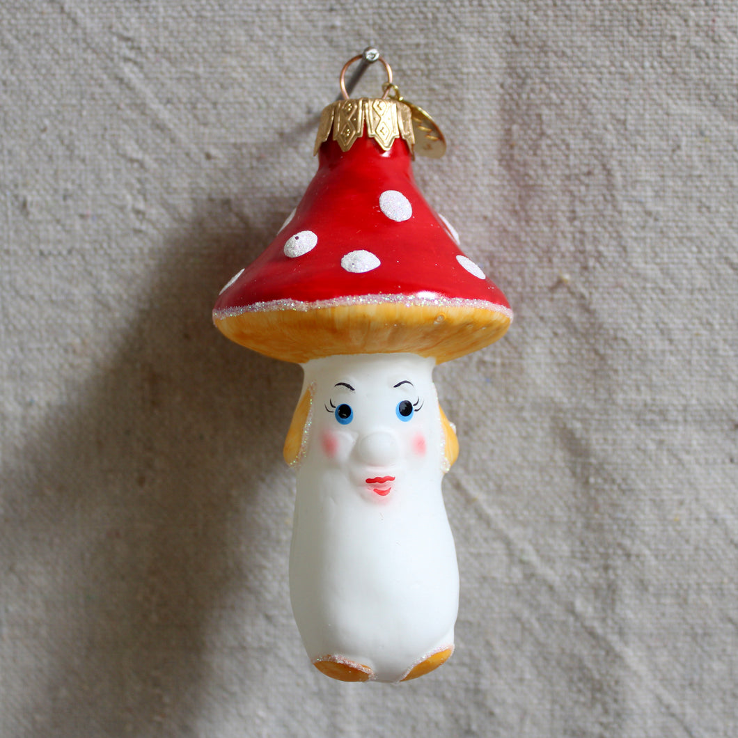 Ornament - Red & White Smiling Mushroom