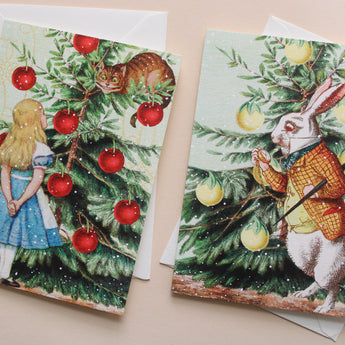 Alice in Wonderland Winter Greeting Card