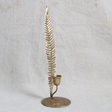 Load image into Gallery viewer, Candle Holder - Metal Gold Fern 12.25&quot;
