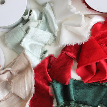 Frayed Edge Velvet Ribbon - 2.5" x 10yds