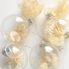 Load image into Gallery viewer, Ornament - Clear Glass Ball w/ Bleached Botanicals
