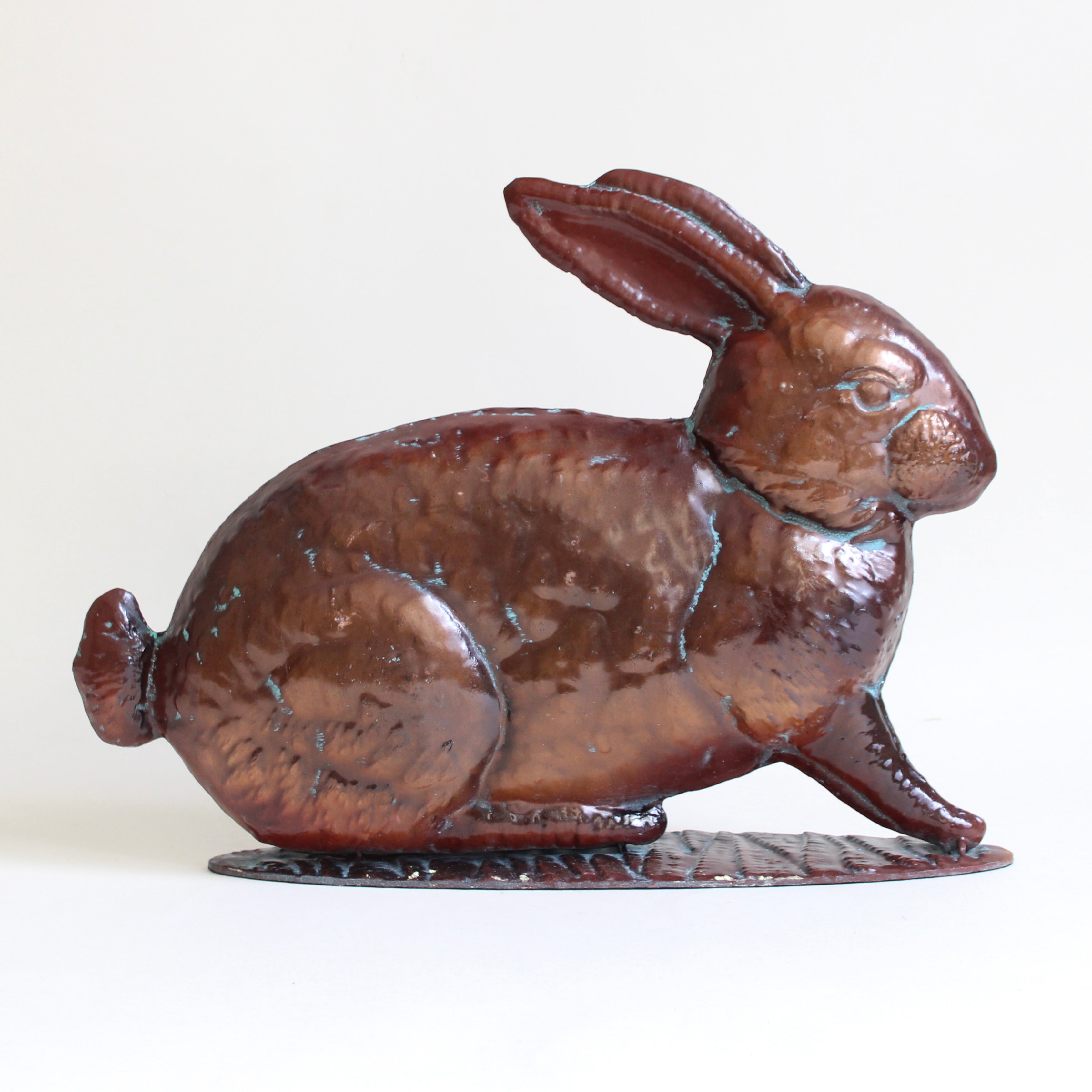 Metal/rock Rabbit Metal Rabbit with Verdigris Finish – Roxanne's Dried Flowers