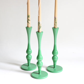 Green Cast Iron Candle Holder