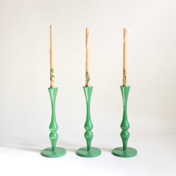 Green Cast Iron Candle Holder