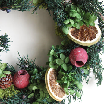 Winter's Fruit Wreath 10"