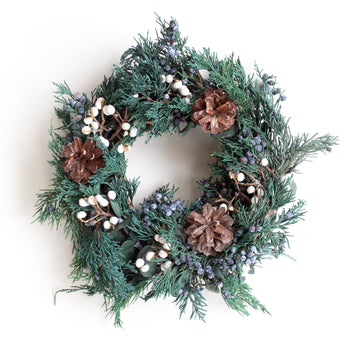 Evergreen Candle Ring Wreath 8"