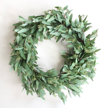 Faux Seeded Eucalyptus Wreath 32"