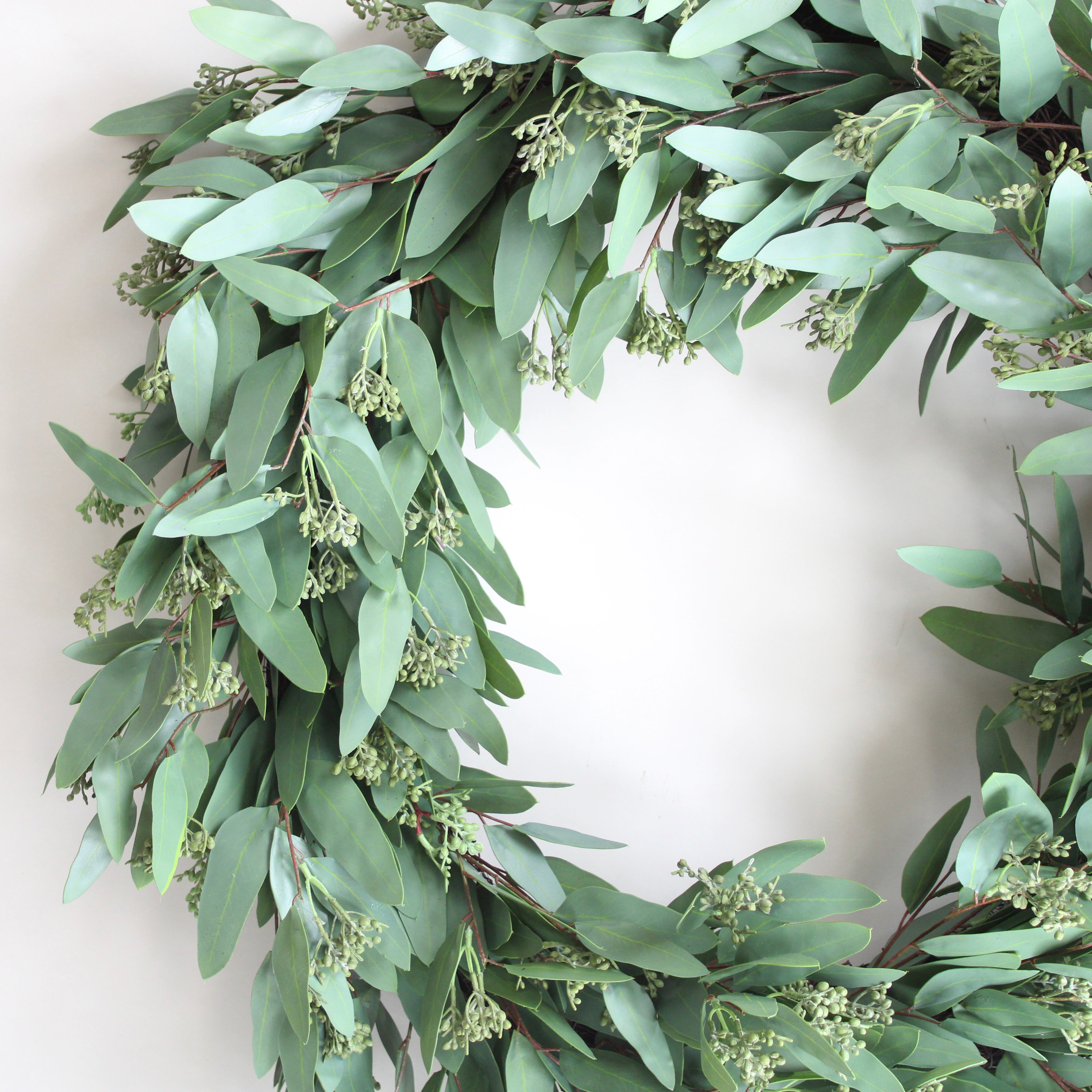 Faux Seeded Eucalyptus Wreath 32 Roxanne s Dried Flowers Faux Seeded Eucalyptus Wreath 32 Roxanne s Dried Flowers