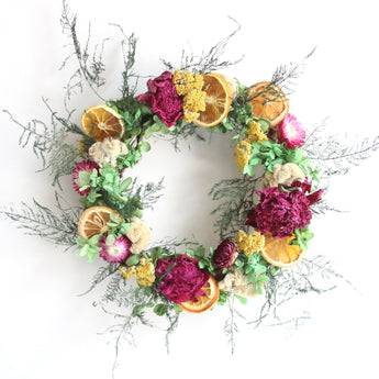 Peony Citrus Wreath 11"