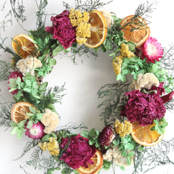 Peony Citrus Wreath 11"