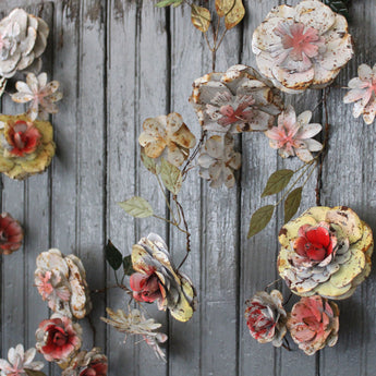 Hand-Painted Vintage Reproduction Toleware Floral Garland 72"