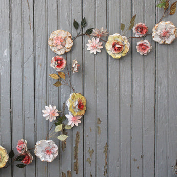 Hand-Painted Vintage Reproduction Toleware Floral Garland 72"