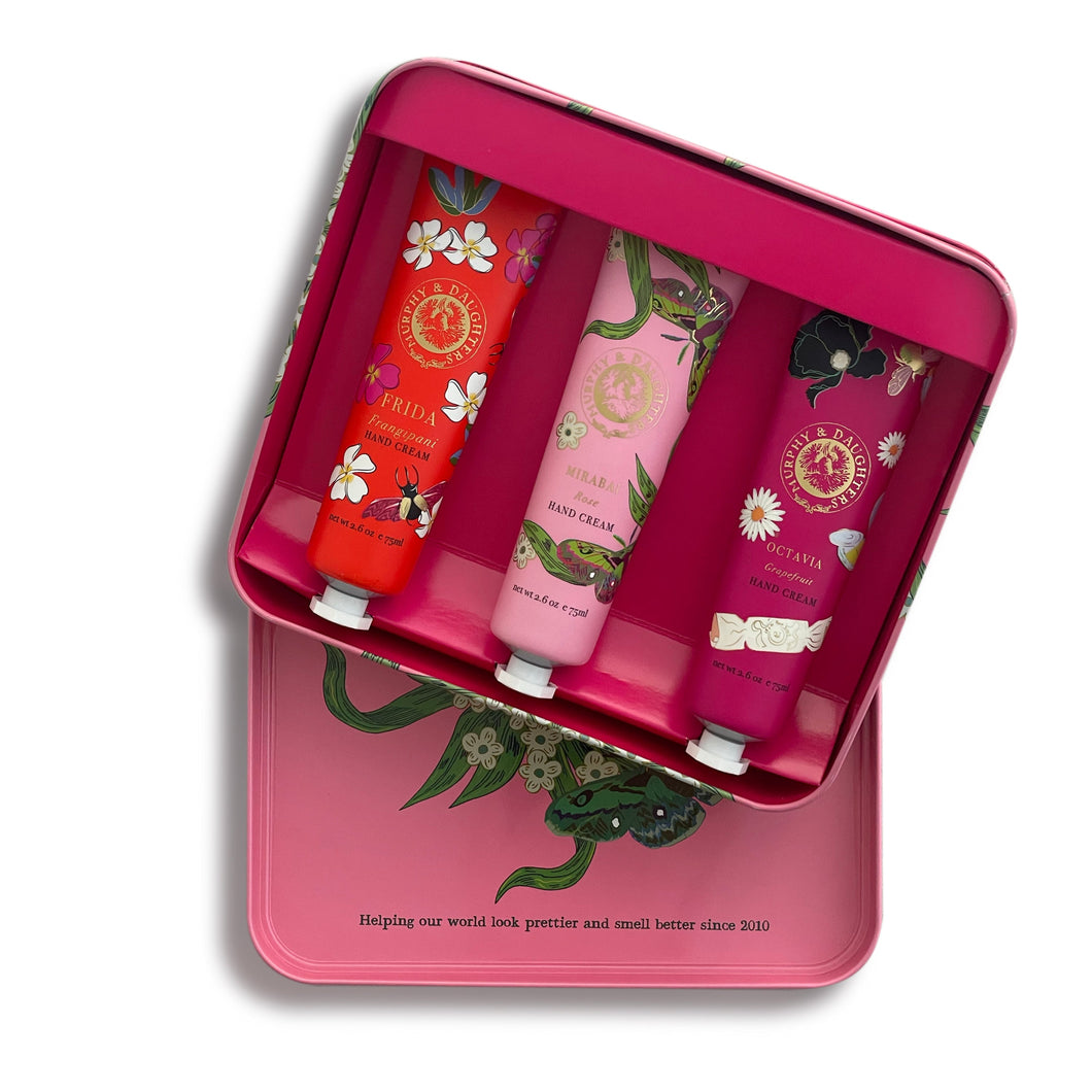 Hand Cream Tin Collection (Rose, Pink Grapefruit, and Frangipani)