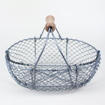 Metal French Harvesting Basket with Beechwood handle
