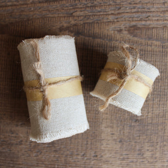 Linen Ribbon with Frayed Edge - Beige