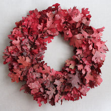 Load image into Gallery viewer, Preserved Red Oak Leaves Wreath 24&quot;
