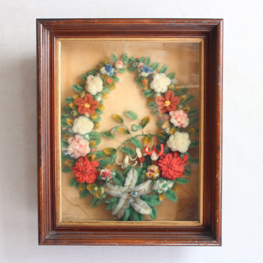 Vintage Wool Wreath - Colorful