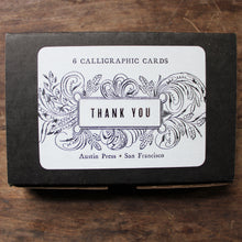 Load image into Gallery viewer, Letterpress Cards - Calligraphy Thank You Set
