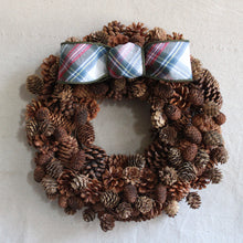 Load image into Gallery viewer, Bowed Pinecone Wreath 15&quot;
