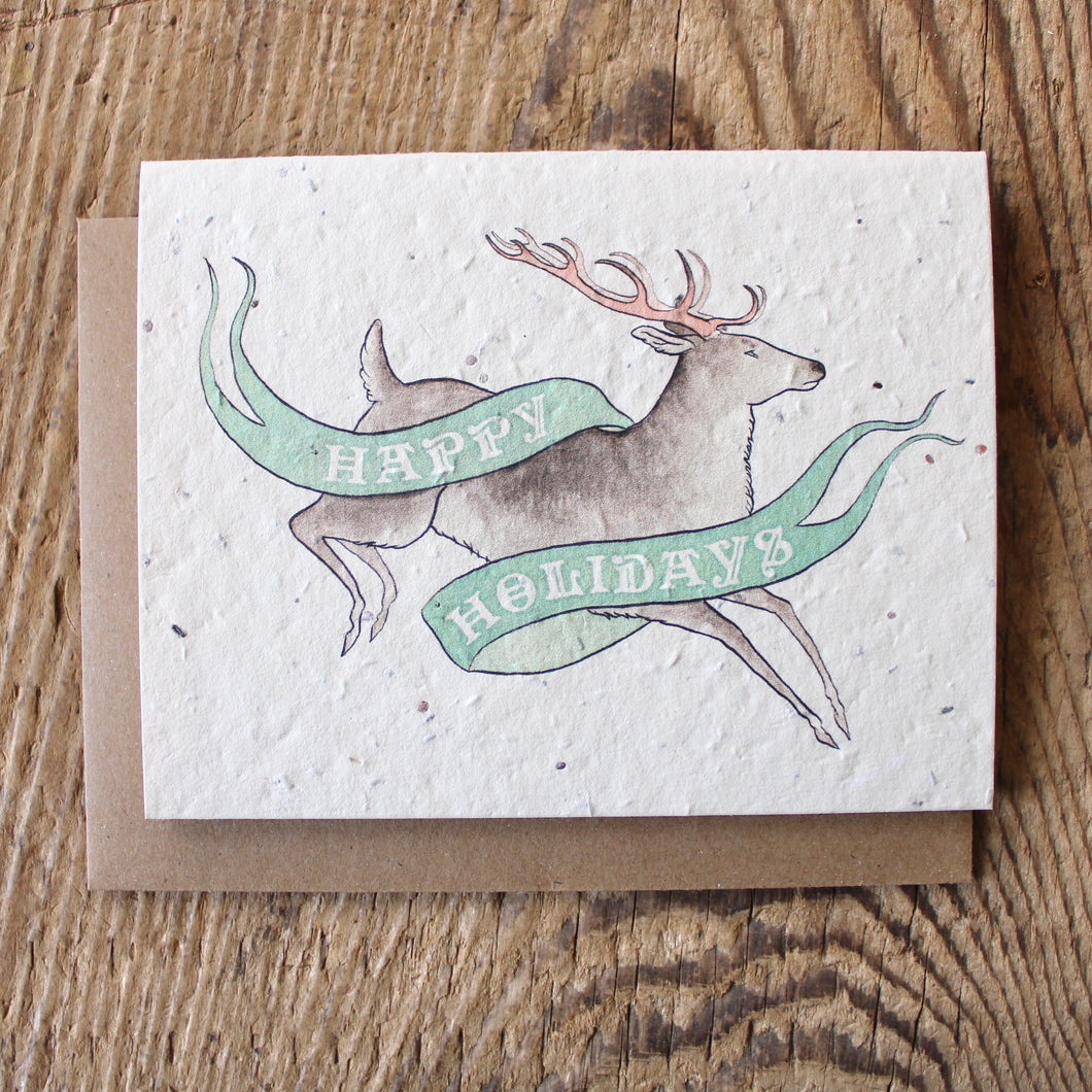 Card - Reindeer Happy Holidays