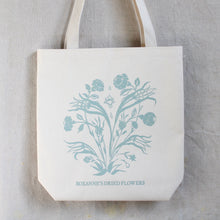 Load image into Gallery viewer, Roxanne&#39;s Dried Flowers Tote Bag in Sage
