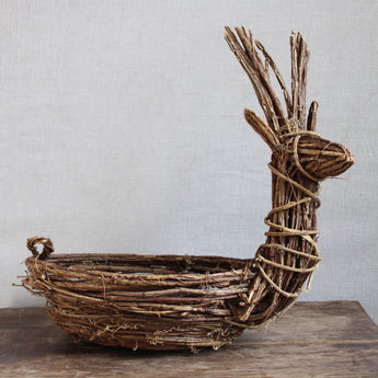 Basket - Rattan Deer