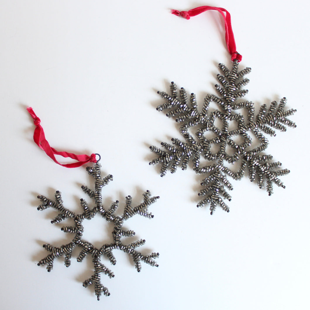 Ornament - Glass Beaded Snowflake