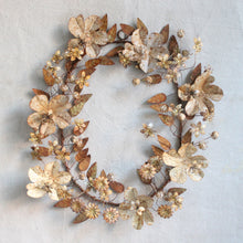 Load image into Gallery viewer, Metal Wreath - Golden Bloom Wreath 18&quot;
