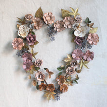 Load image into Gallery viewer, Metal Wreath - Garden Heart Wreath in Bloom 19&quot;

