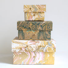 Load image into Gallery viewer, Gift Box - Handmade Recycled Marbled Paper Boxes - Square
