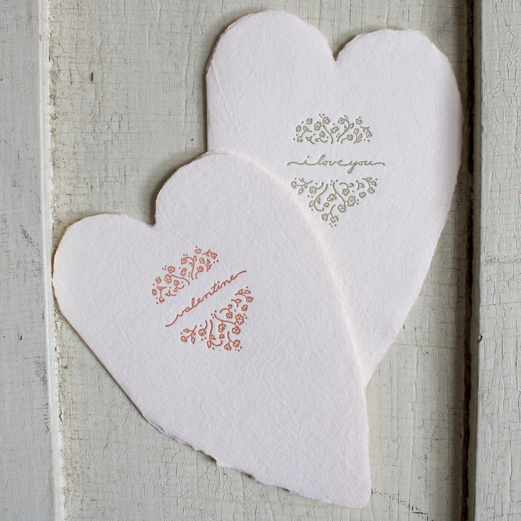 Handmade Paper Heart - Valentine's Day Card